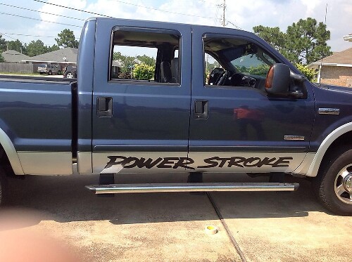Paire d'autocollants en vinyle pour bannière de porte Power Stroke Compatible avec : Musclecar Superduty Truck