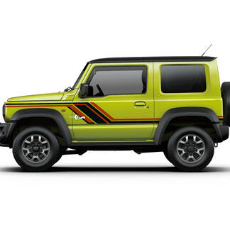 Suzuki JIMNY côté Vintage rayures portes avant garde-boue autocollant autocollant graphique 2 couleurs
 1