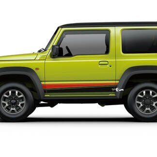 Suzuki JIMNY Side Vintage Stripes Rocker Panel autocollant autocollant graphique 2 couleurs
