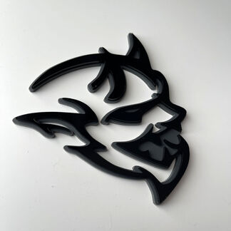 Badge 3D personnalisé Demon Dodge Charger Challenger logo Fender Badges Emblème Gris vs Noir
