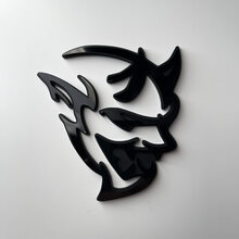 Badge 3D personnalisé Demon Dodge Charger Challenger logo Fender Badges Emblème Noir vs Noir
 2