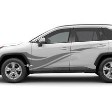 Autocollant graphique en vinyle à rayures latérales ondulées adapté à Toyota RAV4
 3