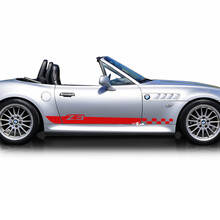 Paire BMW Z3 rayures à carreaux portes latérales vinyle autocollant autocollant
 2