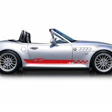 Autocollants en vinyle à rayures damier, logo Z3, paire pour BMW Z3_2