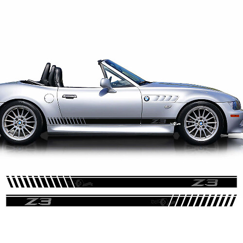 Paire d’autocollants vinyles bandes stroboscopiques logo Z3 latéral pour BMW Z3