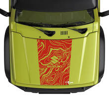 Autocollant graphique du logo de la carte topographique du capot Suzuki JIMNY
 2