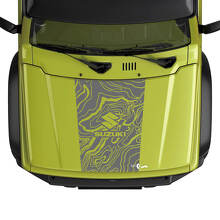 Autocollant graphique du logo de la carte topographique du capot Suzuki JIMNY
 3