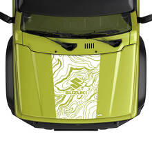 Autocollant graphique du logo de la carte topographique du capot Suzuki JIMNY
 4