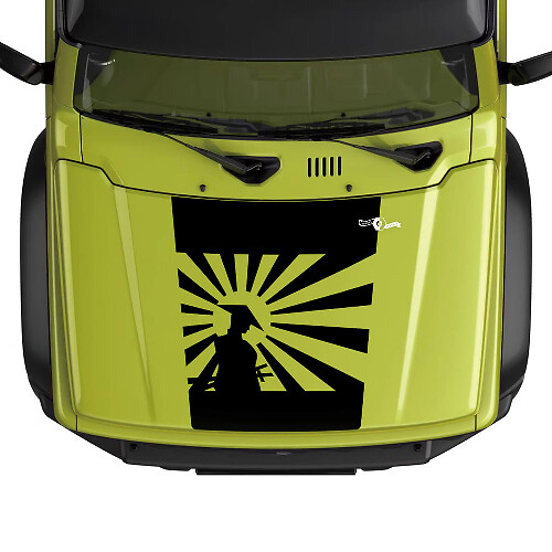 Autocollant Vinyle Silhouette Samouraï pour Capot Suzuki JIMNY
