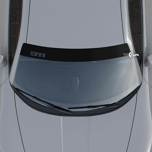 Autocollant vinyle bande pare-brise logo 911 pour Porsche 911