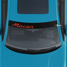 Autocollant de pare-brise avec logo Porsche Macan avec bandes de fond
 2