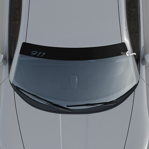 Autocollant de décalcomanie de kit de rayures de pare-brise Porsche 911 avec bandes de fond
