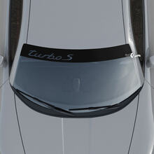 Kit autocollant pour pare-brise avec logo Porsche Turbo S avec bandes de fond 2
 3