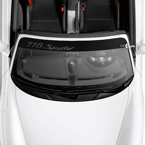 Porsche 718 Spyder Logo Pare-brise avec bandes de fond Kit Autocollant décalcomanie
