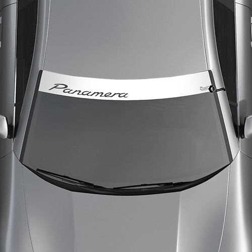 Porsche Panamera Logo Pare-brise avec bandes de fond Kit autocollant autocollant 2
