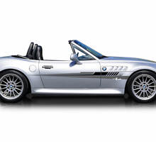 Paire d’autocollants en vinyle à rayures exclusives BMW pour portes latérales
 2