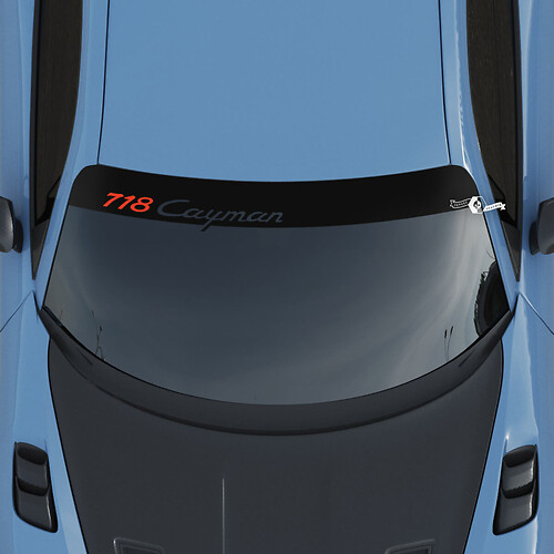 Autocollant de pare-brise avec logo Porsche Turbo GT avec bandes de fond
