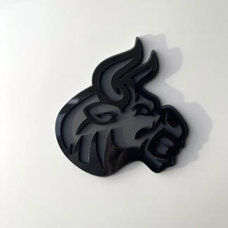 Badge 3D personnalisé, logo Bull Angry, emblème de badges d'aile
 1