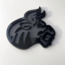 Badge 3D personnalisé, logo Bull Angry, emblème de badges d'aile
 4