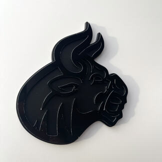 Badge 3D personnalisé, logo Bull Angry, badges de garde-boue, emblème noir et noir
