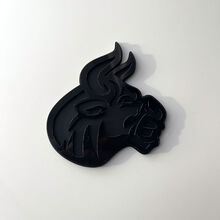 Badge 3D personnalisé, logo Bull Angry, badges de garde-boue, emblème noir et noir
 4