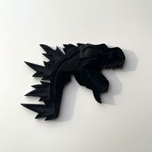 Badge 3D personnalisé Godzilla Angry logo Fender Badges Emblème Gris et Noir
 4