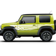 Autocollant Décalcomanie de Lignes Abstraites Latérales pour Portières Suzuki JIMNY 2