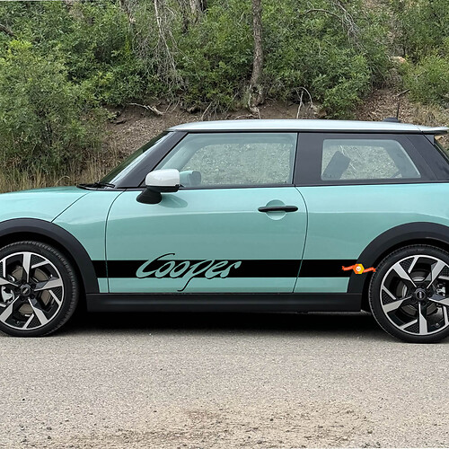 Paire d’autocollants latéraux pour portes graphiques Mini Cooper Stripes
