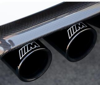 BMW M logo tuyau d'échappement voiture autocollants en vinyle décalcomanies pour M3 M5 M6 e36 e46 tous les 4 pièces
