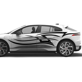 Jaguar I Pace Side Tattoo Stripes Graphics Portes autocollant Logo Lignes autocollant
 1