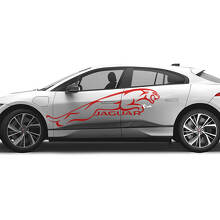 Jaguar I Pace Side Tattoo Stripes Graphics Portes autocollant Logo Lignes autocollant
 3