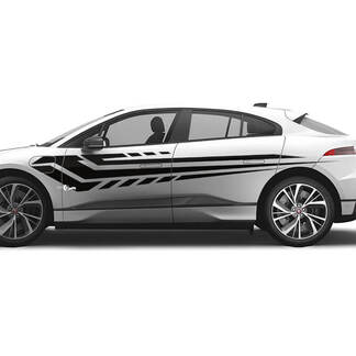 Jaguar I Pace Side Modern Graphics Portes autocollant Logo Lignes autocollant
