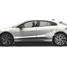 Autocollant Bande Graphique Damier Latérale Pour Portes Jaguar I Pace 3
