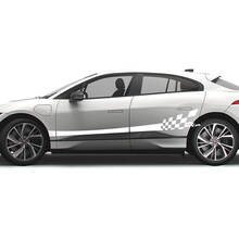 Jaguar I Pace Side Checkered Stripe Graphics Portes autocollant Logo Lignes autocollant
 3