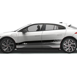 Jaguar I Pace Side Checkered Stripe Graphics Portes autocollant Logo Lignes autocollant 2
 1