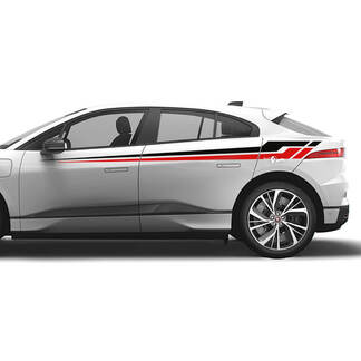 Jaguar I Pace Side 2 couleurs rayures graphiques portes autocollant Logo lignes autocollant
 1