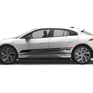 Jaguar I Pace Side 2 couleurs rayures modernes graphiques portes autocollant Logo lignes autocollant
