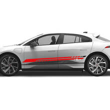 Jaguar I Pace Side 2 couleurs rayures modernes graphiques portes autocollant Logo lignes autocollant
 2