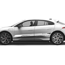 Jaguar I Pace Side 2 couleurs rayures modernes graphiques portes autocollant Logo lignes autocollant
 3