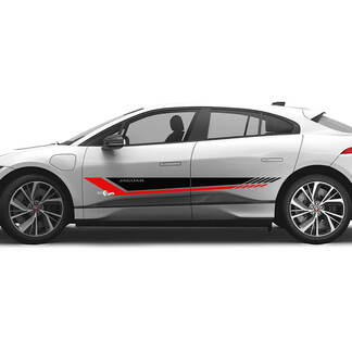 Jaguar I-Pace Side Dual Color Stripes Graphics Portes autocollant Logo Lignes autocollant
 1