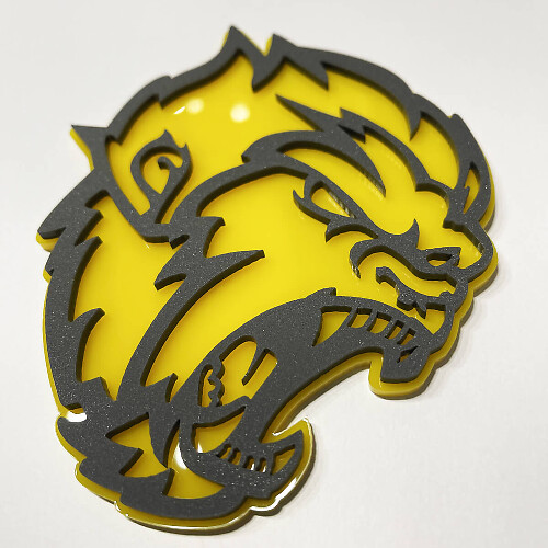 Angry Yeti Sasquatch Bigfoot 3D Badge Gris vs Jaune Fender Badges Emblème
