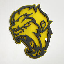 Angry Yeti Sasquatch Bigfoot 3D Badge Gris vs Jaune Fender Badges Emblème
 2