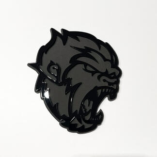 Badge 3D Angry Yeti Sasquatch Bigfoot, noir brillant ou noir mat, emblème de garde-boue
