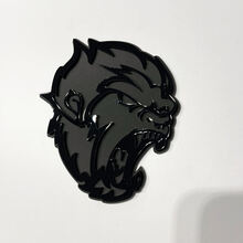 Badge 3D Angry Yeti Sasquatch Bigfoot, noir brillant ou noir mat, emblème de garde-boue
 2