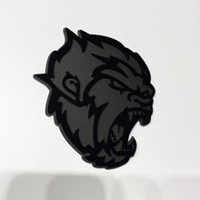 Badge 3D Angry Yeti Sasquatch Bigfoot, noir brillant ou noir mat, emblème de garde-boue
 3