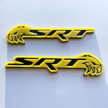 Badge 3D SRT Trackhawk, jaune brillant ou noir brillant, emblème de garde-boue
 4