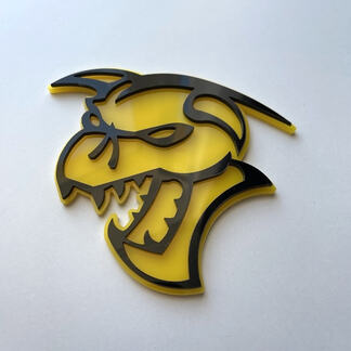 Badge 3D Hellcat Demon, emblème de garde-boue noir vs jaune
 1