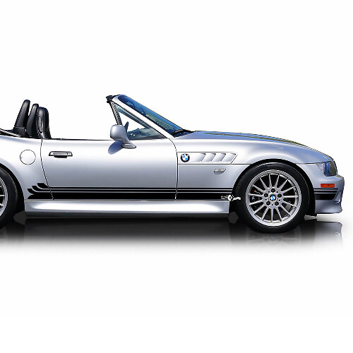 Paire BMW Rocker Panel Portes latérales Tri Stripes Vinyl Decal Sticker
