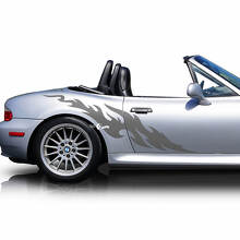 Autocollant de décalcomanie en vinyle à trois rayures pour portes latérales de flamme
 3