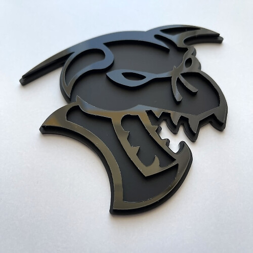 Badge 3D Hellcat Demon, emblème de badges d'aile noir vs noir
